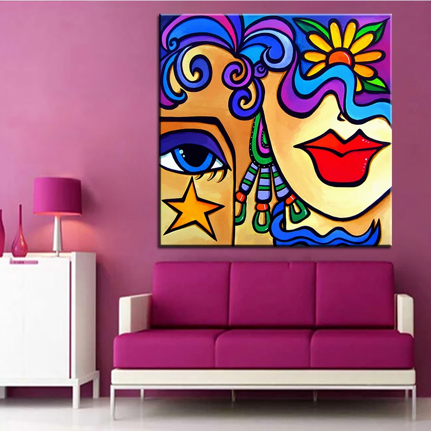 

Large size Printing Oil Painting star crossed Wall painting POP Art Wall Art Picture For Living Room painting No Frame