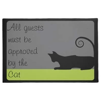 all guests must be approved by cat doormat home decoration entry non slip door mat rubber washable floor home