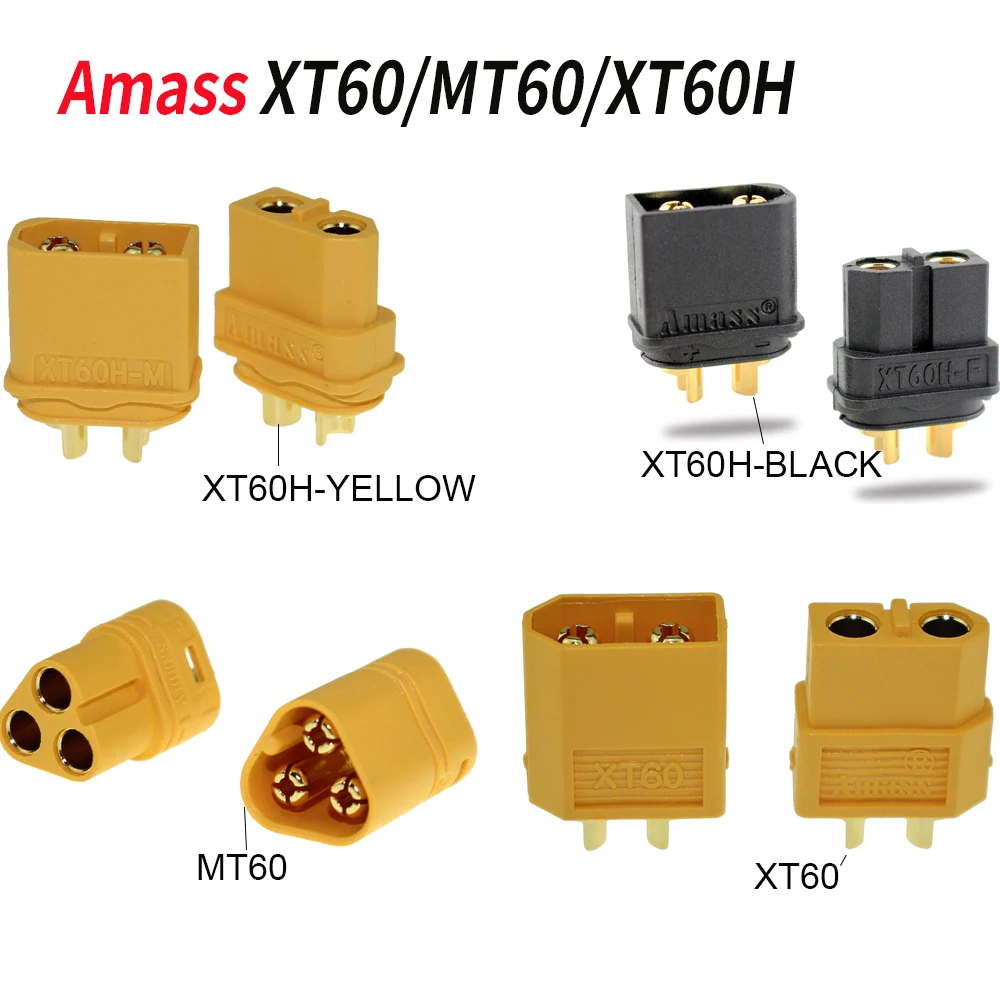 

Wholesale Original Amass Connector XT60 XT60H MT60 Plug Male Female Bullet Plug For RC FPV Lipo Battery RC Quadcopter