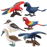 mini statue simulation parrot bird action figure animal model figurine fairy kids toys