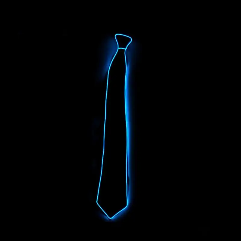 blue Творчески светильник вверх Светодиодный проблесковый галстук в полоску светящиеся EL прозрачный синий галстук клуб Косплэй EL галстук-бабочка - Цвет: blue