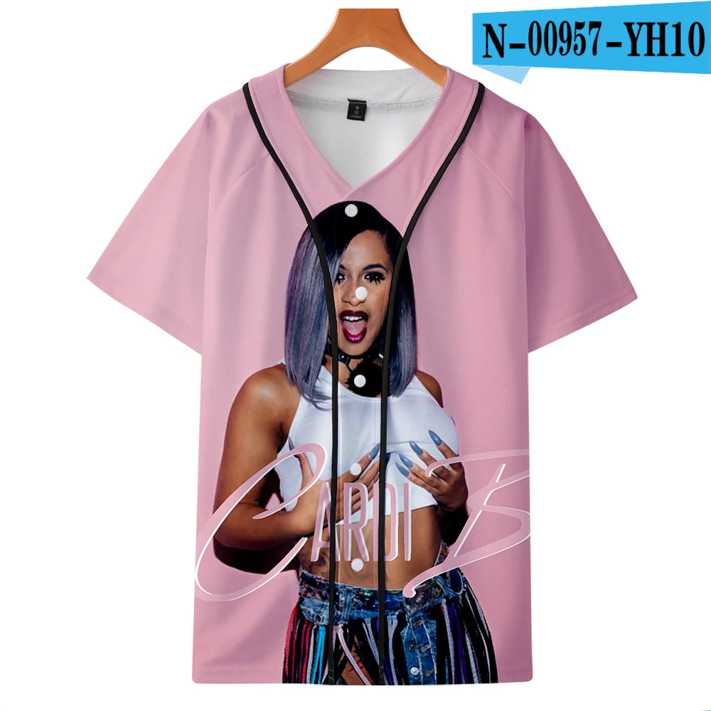 Мужские/женские летние топы, одежда Бейсбольная Футболка Cardi B 3D Harajuku бейсбольные хип хоп футболки короткий рукав - Цвет: N00957