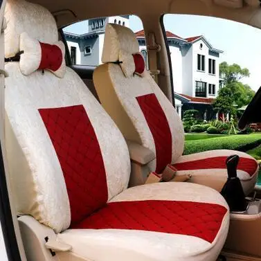 red Beige 2 шт. Чехлы для передних сидений автомобиля для great wall hover h5 h6 volvo s60 v70 ford mondeo kuga honda civic автомобильные аксессуары автостайлинг - Название цвета: red Beige