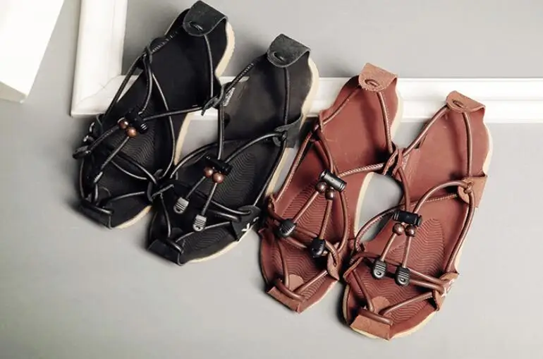 Rome sandals fashion British leather sandals men's personality casual fashion trend youth beach shoes