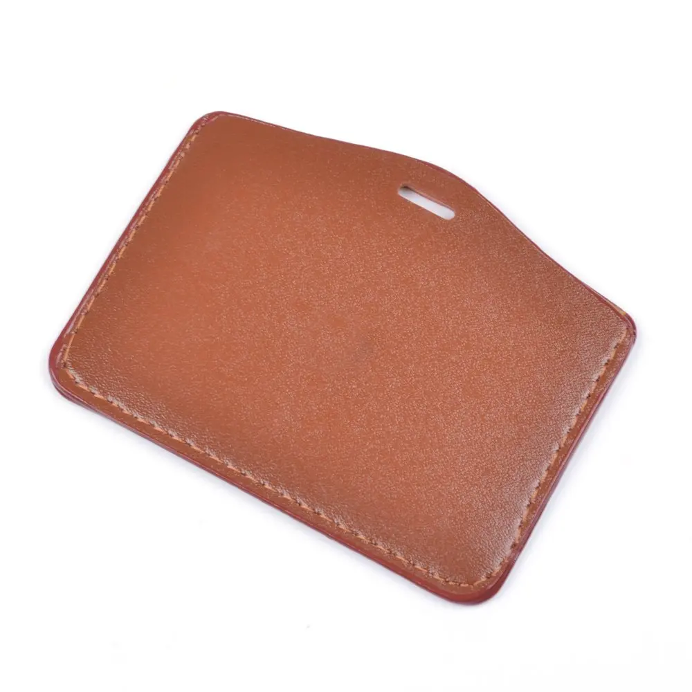 5 шт. Коричневый Горизонтальный держатель для карт из искусственной кожи|card badge