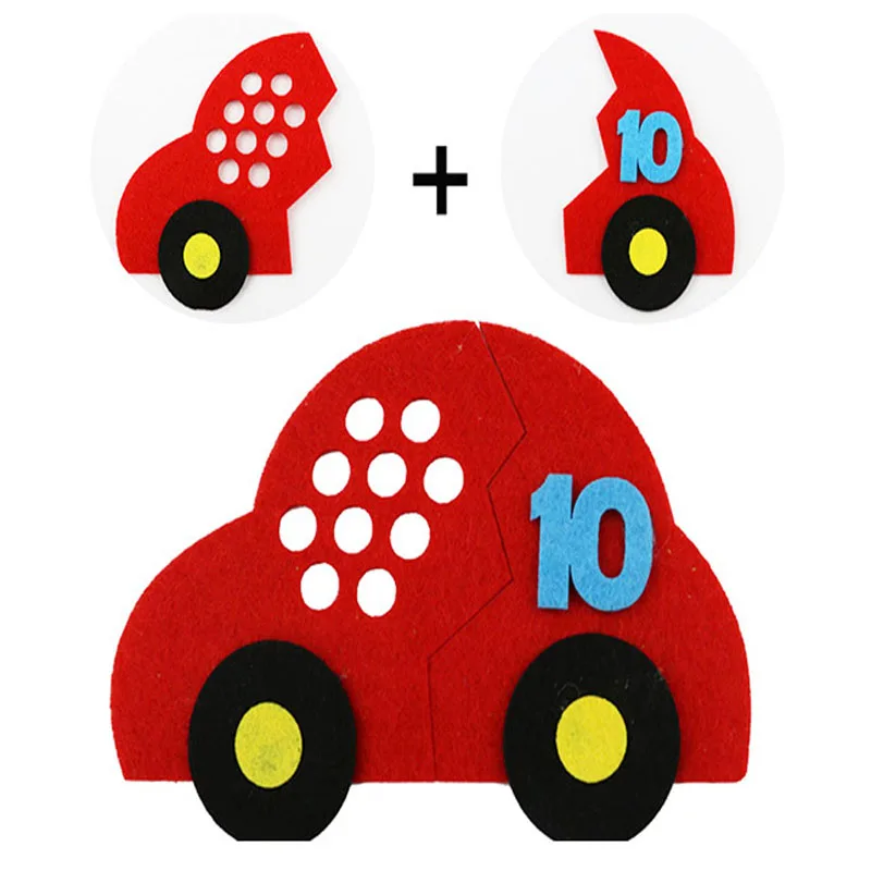 ZY DIY так мило дети раннего обучения номера Автомобиля нетканое рукоделие