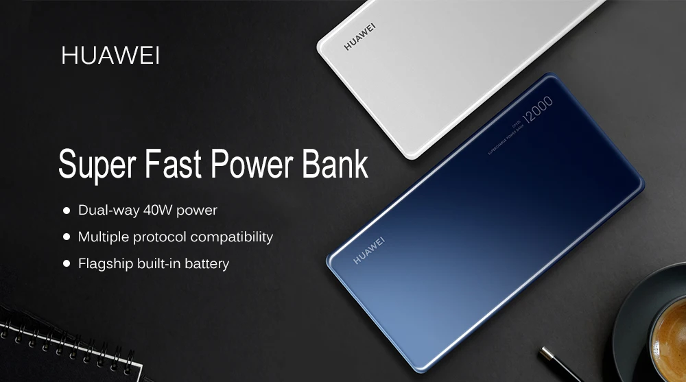 HUAWEI двухполосная 40 Вт Супер быстрая зарядка Мобильный Внешний аккумулятор быстрая зарядка Поддержка нескольких совместимых внешних аккумуляторов