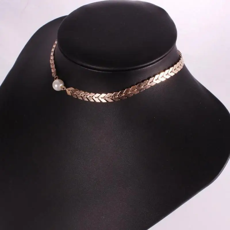 Летнее горячее ожерелье-чокер с искусственным жемчугом модное ожерелье-цепочка