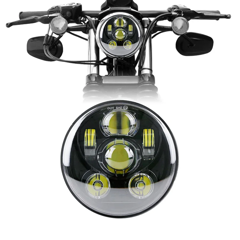 Черный 2 шт. 5,5" фара для Triumph speed/Street Triple, T509, 955, Rocket 3, speed 4, светодиодный налобный фонарь - Цвет: Черный