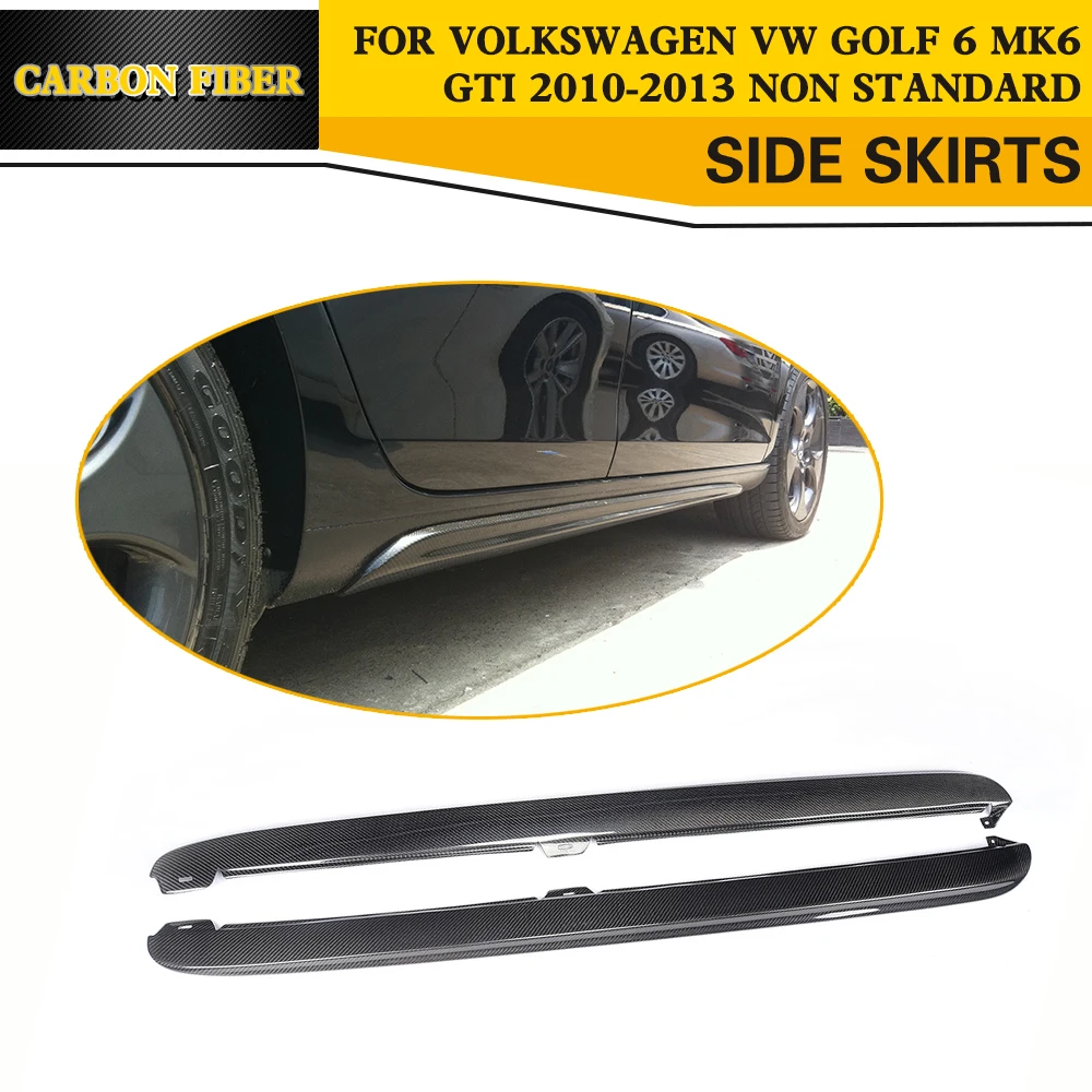 PP / Carbon Fiber Side Skirt Body Apron Kits for VW golf MK6 GTI 2010-2013, Not for Standard