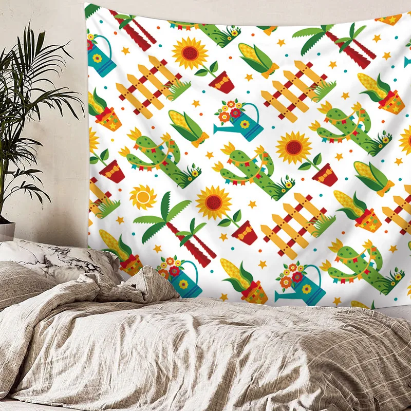 Кактус гобелен сочные висящая на стене гобелены ткань зеленый пляжный Одеяло