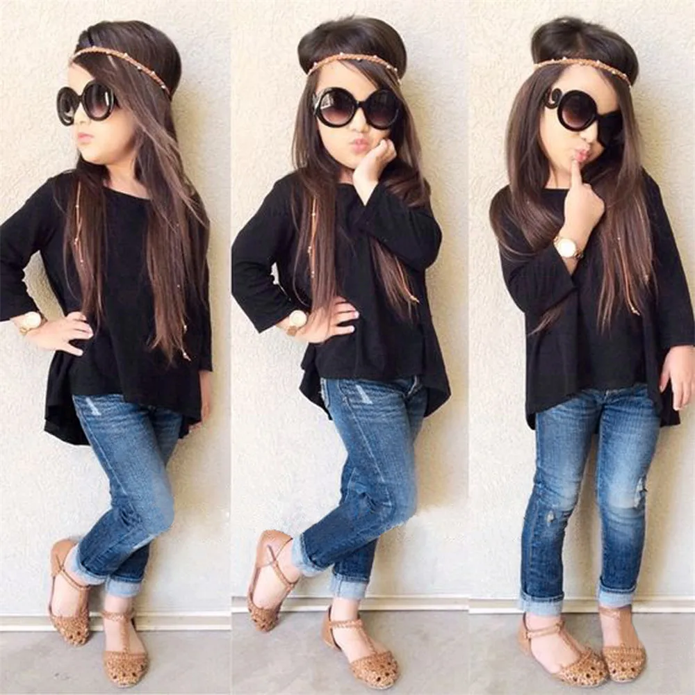 Комплекты детской одежды для девочек осенняя футболка с длинными рукавами