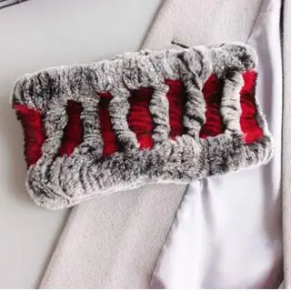 Шарф-кольцо женский вязаный 2019 настоящий мех кролика теплый мягкий эластичный из