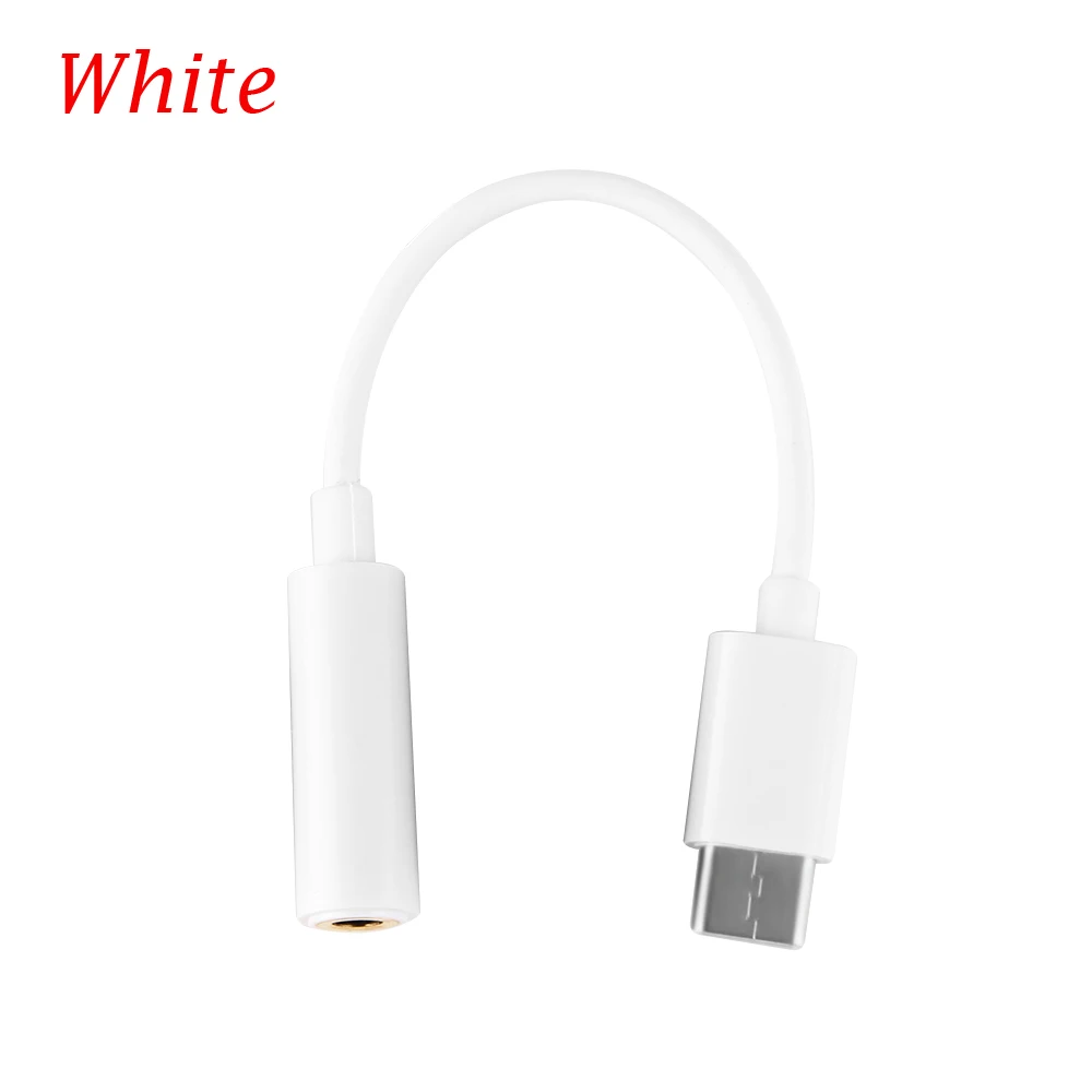 1 шт. тип-c до 3,5 мм кабель для наушников адаптер USB 3,1 Тип C USB-C штекер до 3,5 аудио Женский Разъем конвертер адаптер разъем - Цвет: Белый