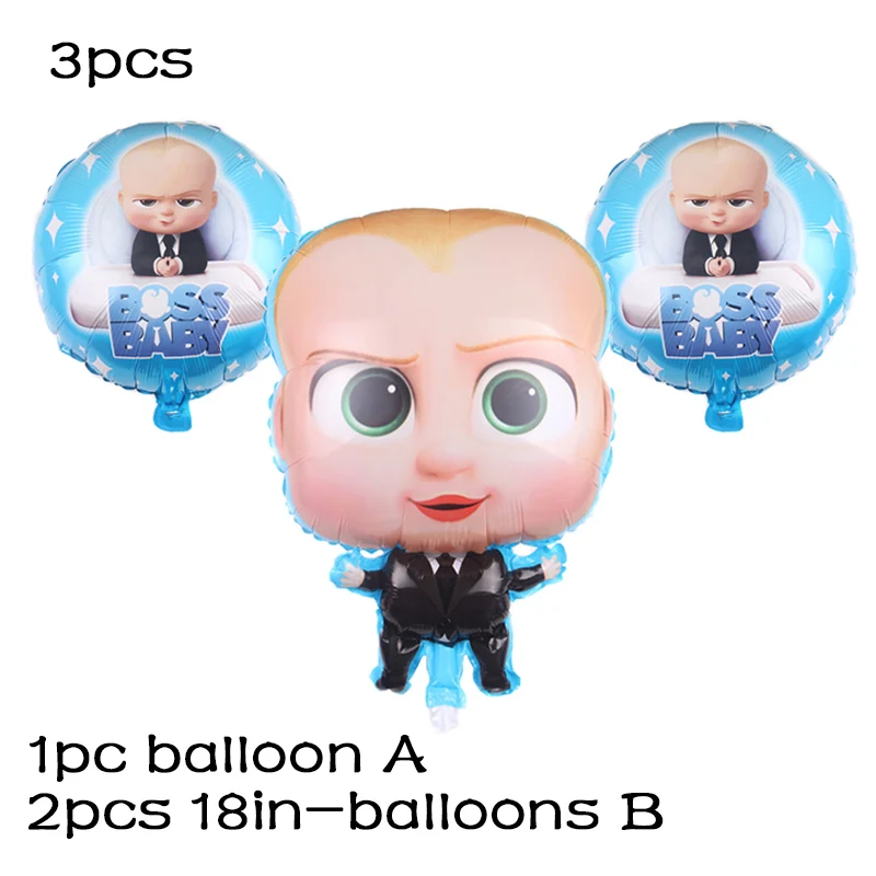 3pc C Set С рисунком из мультфильма для маленьких Boss День Рождения украшения шарики комплект вечерние поставки Baby Shower вечерние поставки с днем рождения воздушные шары - Цвет: 3pc C Set