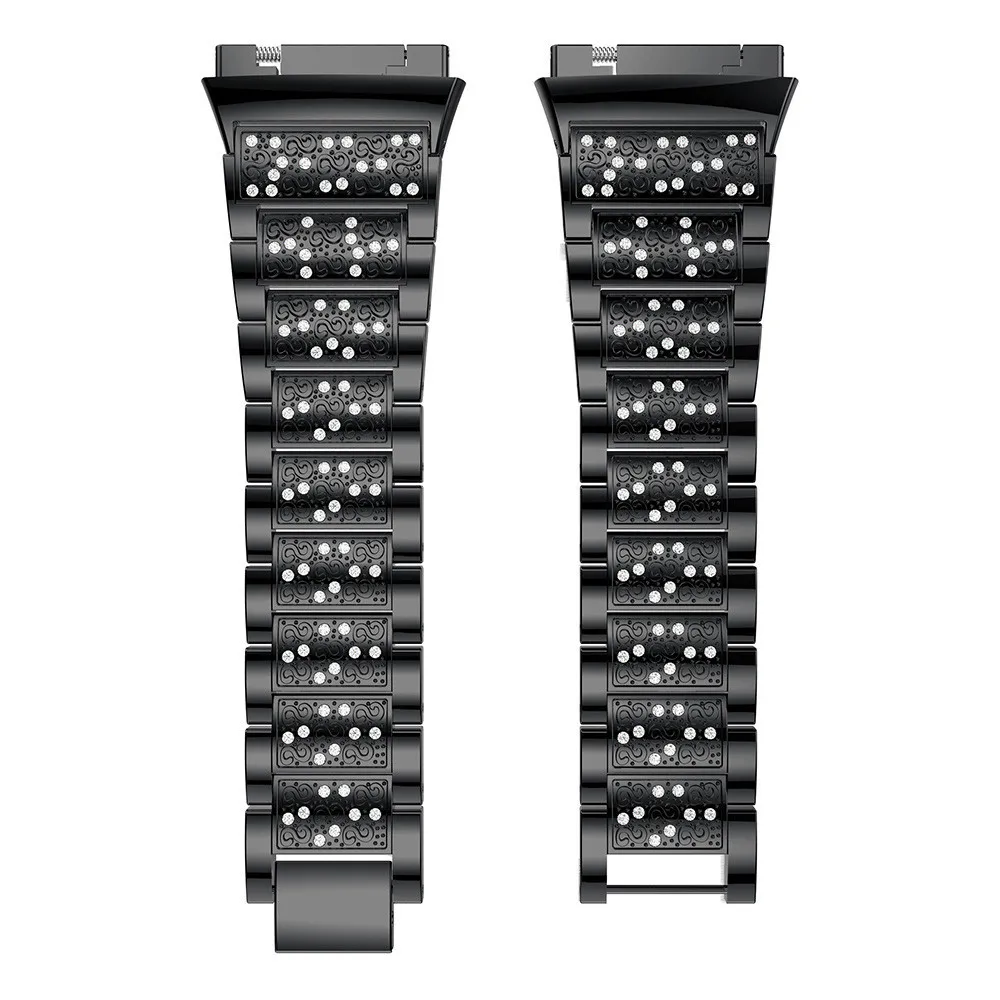 Металлические полосы для Fitbit Ionic сменный Браслет из нержавеющей стали со стразами Bling регулируемый браслет