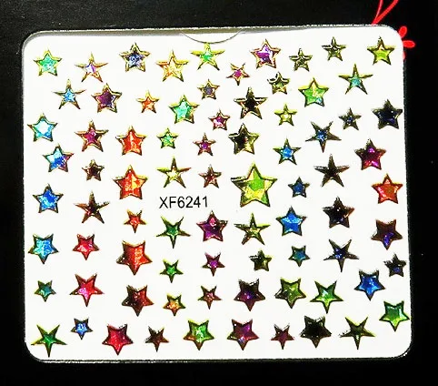 Новые Модные Цветные 3D Наклейки для ногтей с лазерным небом наклейки красивые