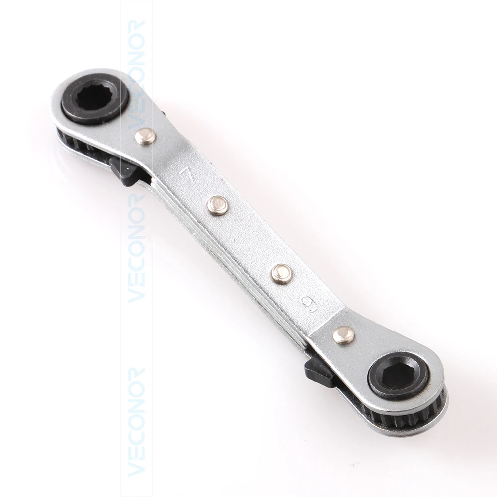 6x7 мм Гибкая Метрическая смещение двойного кольца ключ гаечный Реверсивный Ручка