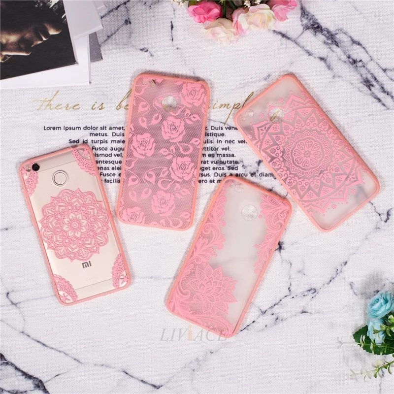 Чехол для телефона xiaomi redmi 4A 4X 5A note prime girl 3D рельефный кружевной цветок ТПУ