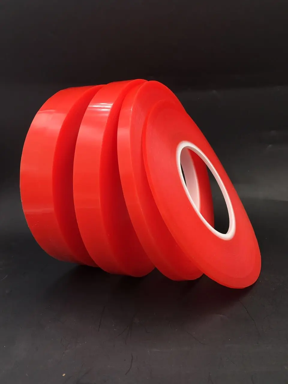 Клейкая лента ПЭТ 1 шт. прочная красная прозрачная двусторонняя пленка 3-10 мм * 3 м