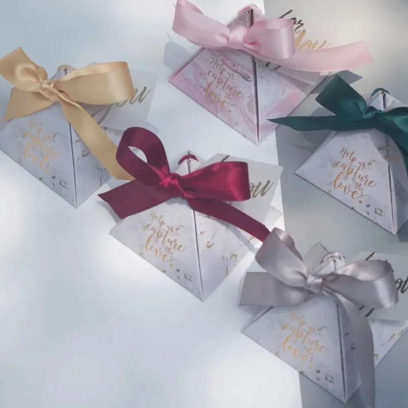 50 шт. треугольная пирамида мраморный стиль коробка конфет с