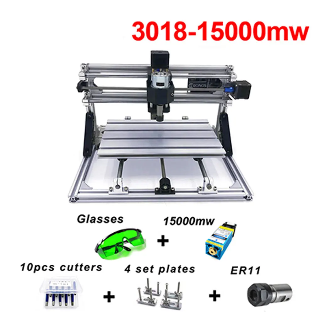 Diy мини-станок с ЧПУ GRBL деревянный маршрутизатор cnc3018 15000 МВт металлический PCB фрезерный станок лазерная гравировка CNC 3018 гравировальный станок