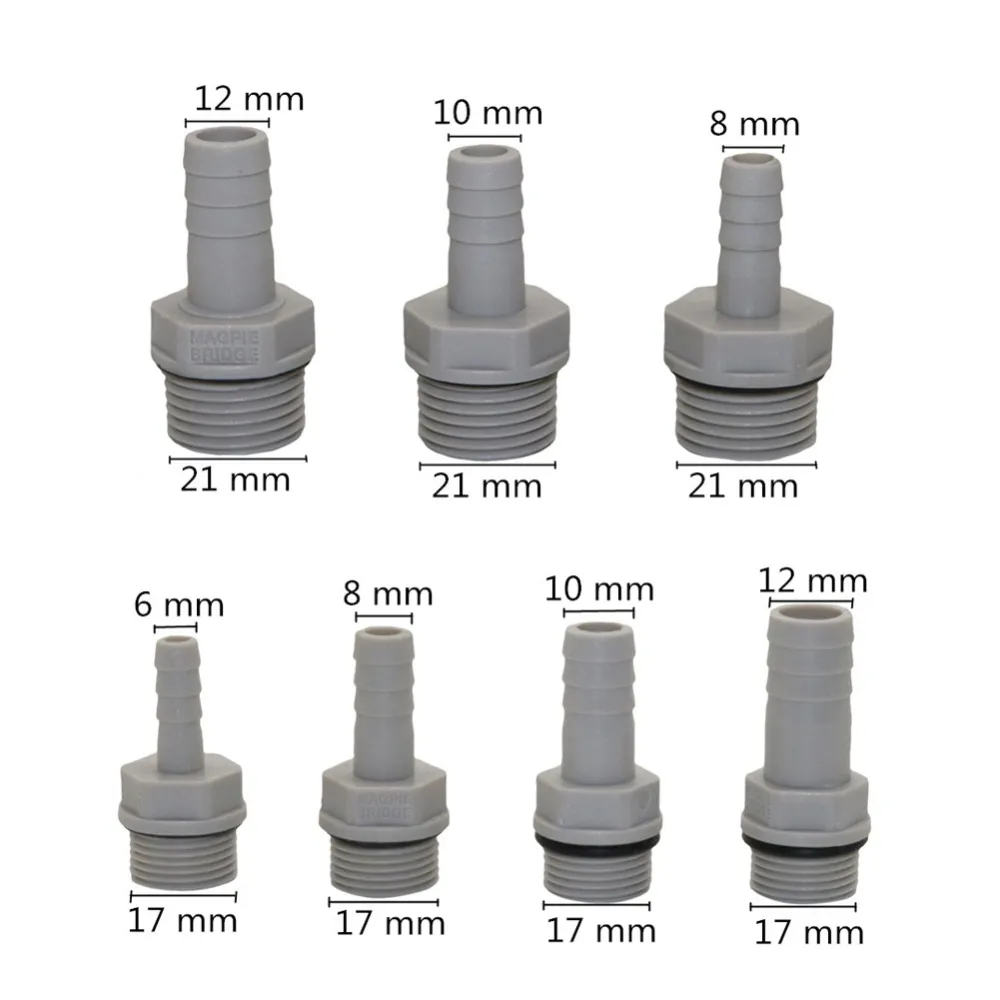 3/8 &quot 1/2&quot резьба на 6/8/10/12 мм шланг соединение аквариум пластик-сталь прямой