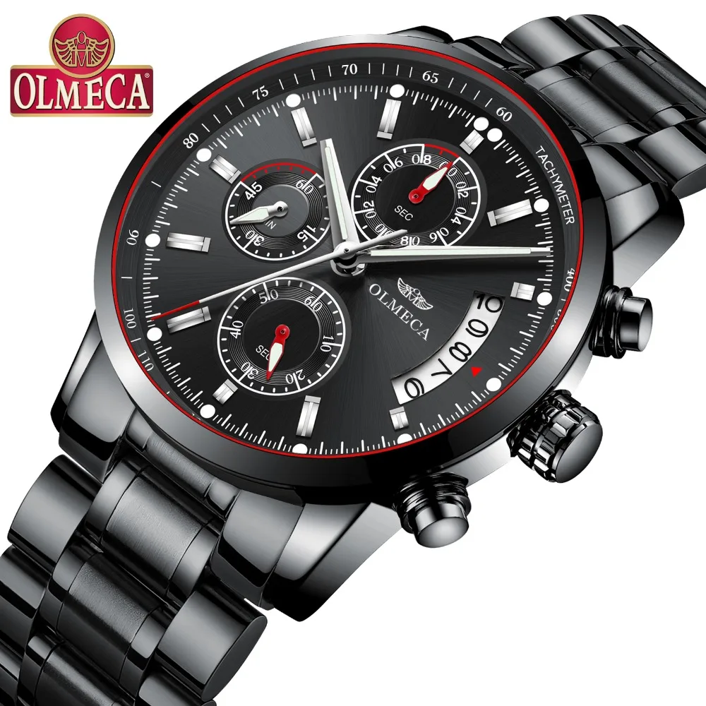OLMECA Мужские часы Роскошные повседневные мужские Классические наручные с