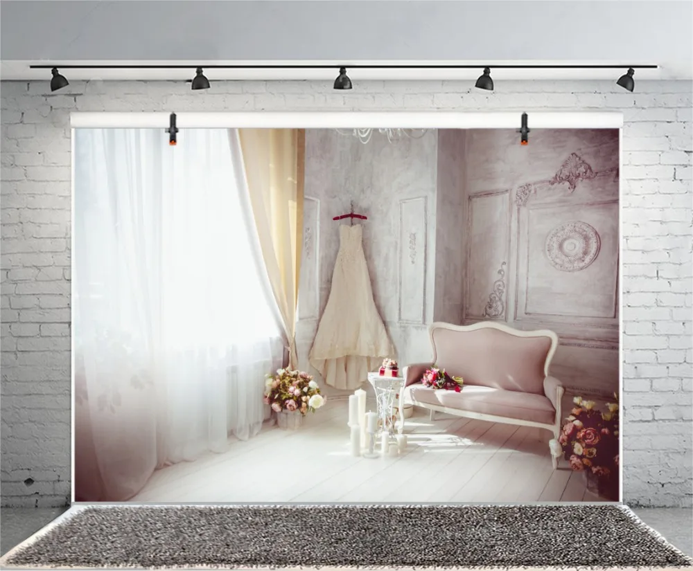 Laeacco Boudoir Curtain Dress Sofa Flowers Candle Photography Background Customized Photographic Backdrops For Photo Studio | Электроника