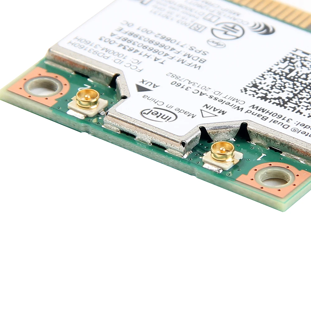 Мини PCI-e Wifi Беспроводная bluetooth карта для ноутбука Двухдиапазонная 2,4 ГГц 5 ГГц для Intel 3160 3160HMW 802.11ac Беспроводная AC+ Bluetooth 4,0