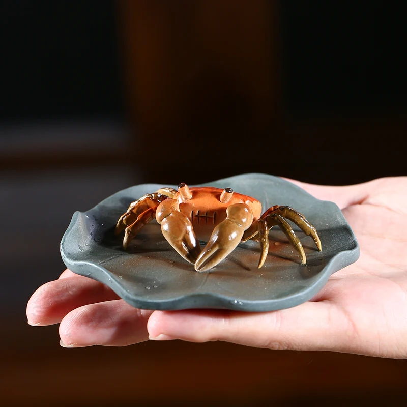 

Pure Hand-made Kungfu Tea Spoiled Ornaments From Purple Clay Pot Of Raw Ore High-quality Discolored Crab Animal Ornaments