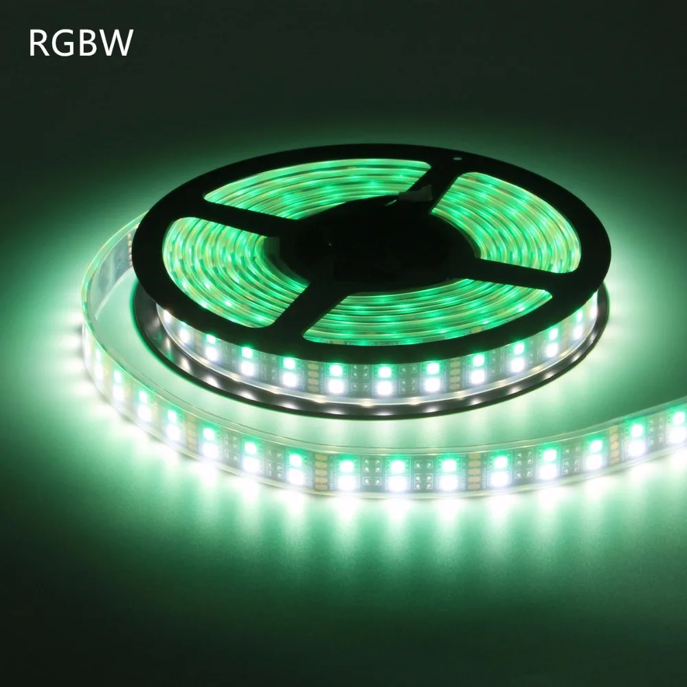 RGB Светодиодная лента Водонепроницаемая 5050 120 светодиодный s/m двухрядный Черный PCB DC 12 В 24 В RGBW RGBWW светодиодный светильник Гибкая неоновая лента Luz
