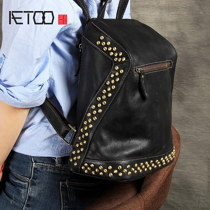 AETOO ручная двойная сумка на плечо безопасный Противоугонный рюкзак женский