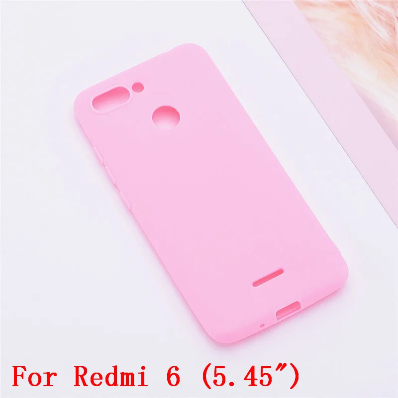 Силиконовый чехол для Xiaomi Redmi 6A, чехол для Redmi 6 6A, чехол из мягкого ТПУ, цветная матовая задняя крышка, чехол для телефона для Redmi 6 A Redmi 6A - Цвет: Redmi 6 Pink
