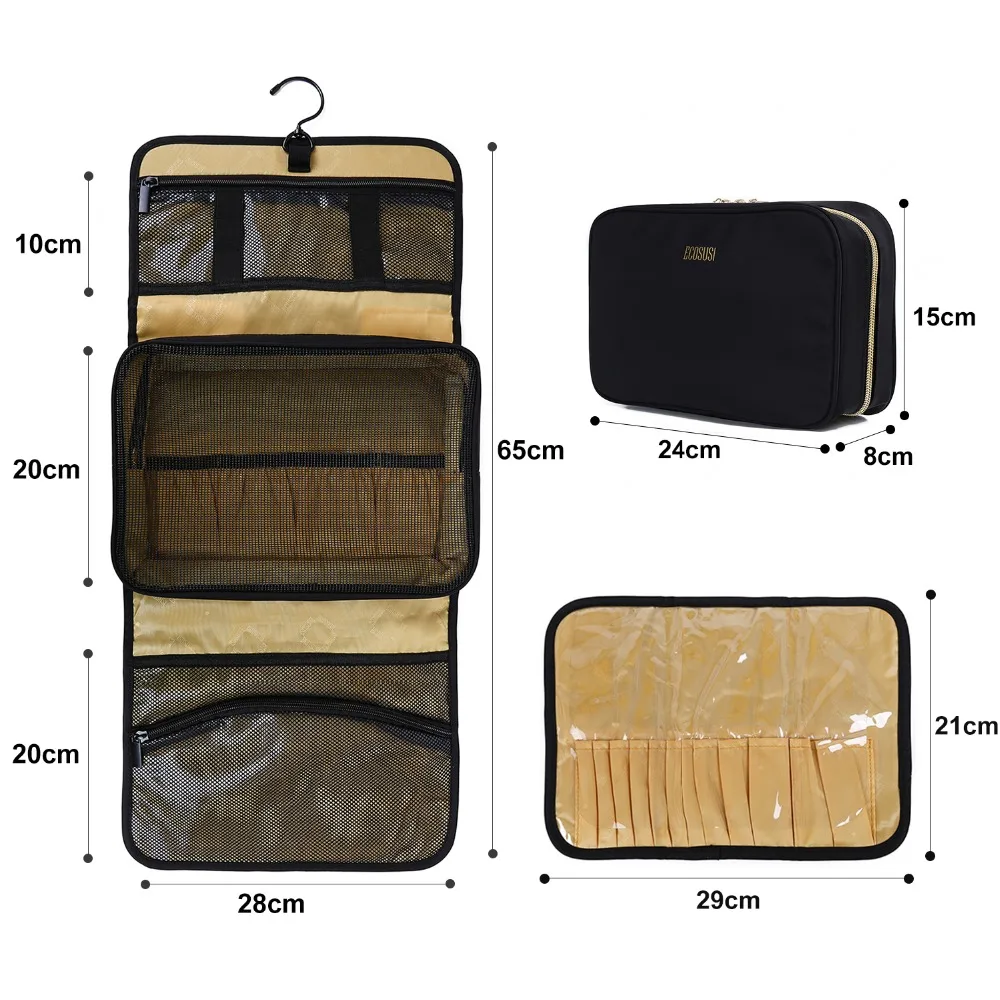 BAGSMART, 3 комплекта/шт, водонепроницаемая косметичка, большая Женская дорожная косметичка, косметичка, многофункциональная сумка-Органайзер для кистей