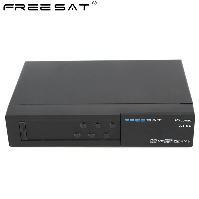 FREESAT V7 комбо ТВ коробка с ATSC Спутниковый ресивер двойной режим PowerVU BISSKEY CCCAM