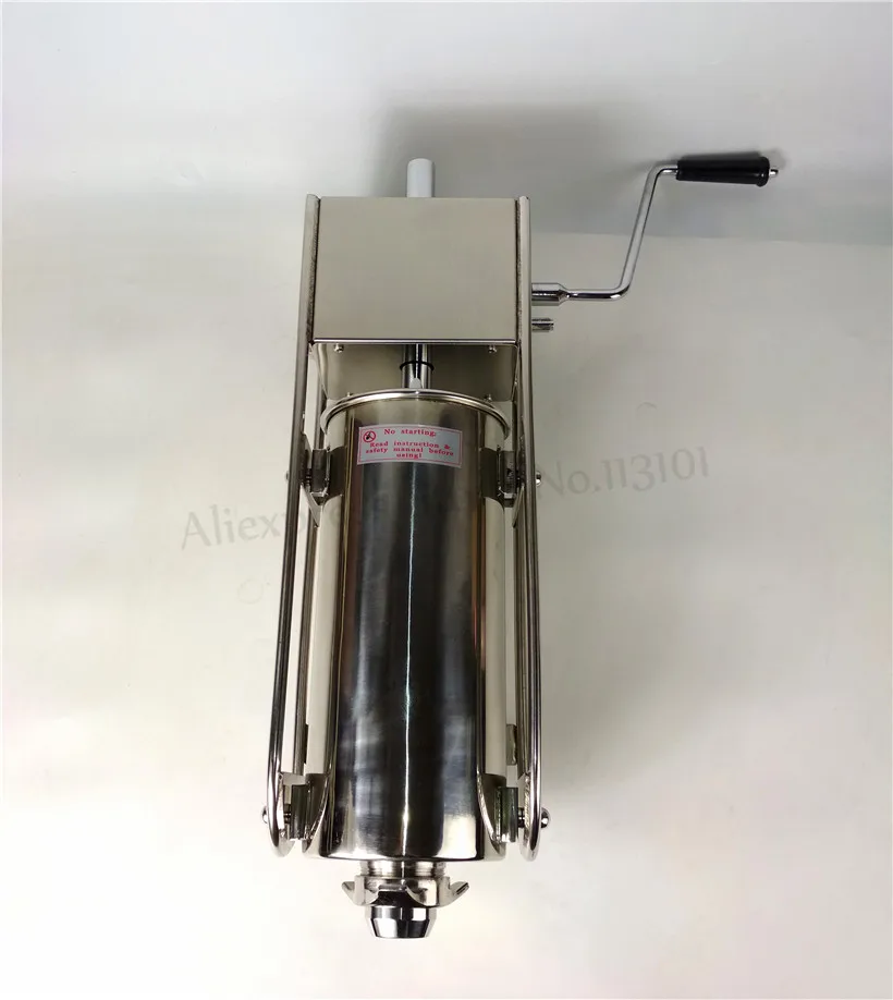 Горизонтальный 5 литров колбасный шприц Нержавеющая сталь колбаса машина