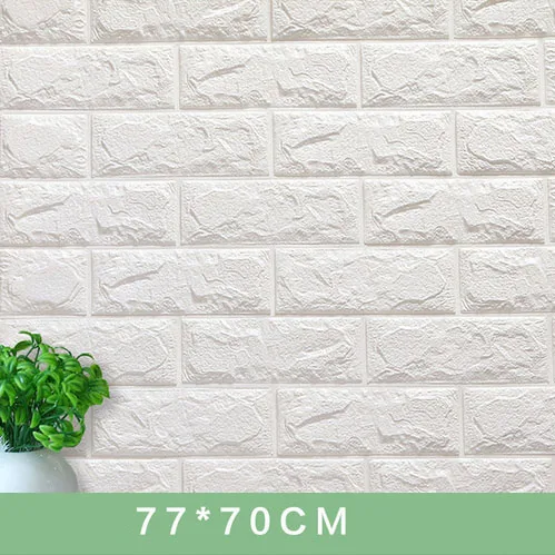 70x77 см DIY 3D стикер на стену s PE пена безопасный домашний декор обои Декор стены кирпичная гостиная детская спальня декоративная наклейка - Цвет: white