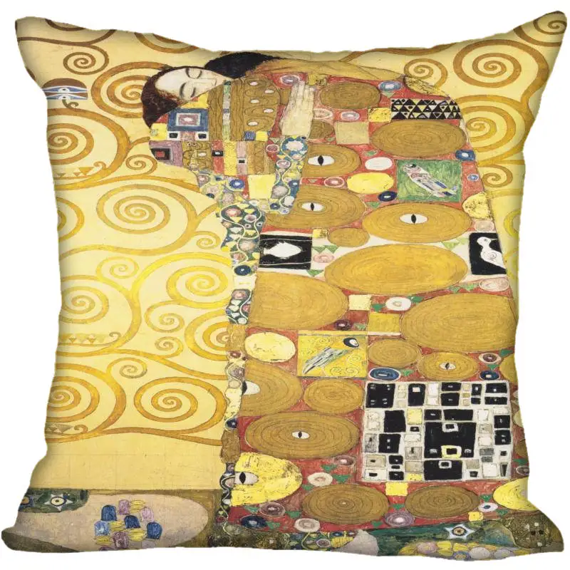 Квадратный чехол для подушки Gustav Klimt на заказ, Наволочка на молнии, чехол 40x40,45x45 см(с одной стороны - Color: Pillowcase 5