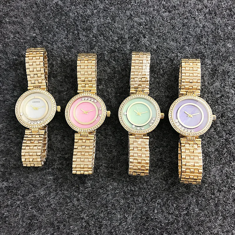 

Elegant Diamond Case Women Watches Pink Dial Top Brand Silver Band White Rhinestone Fashion Ladies Watch Relogio Feminino Gift