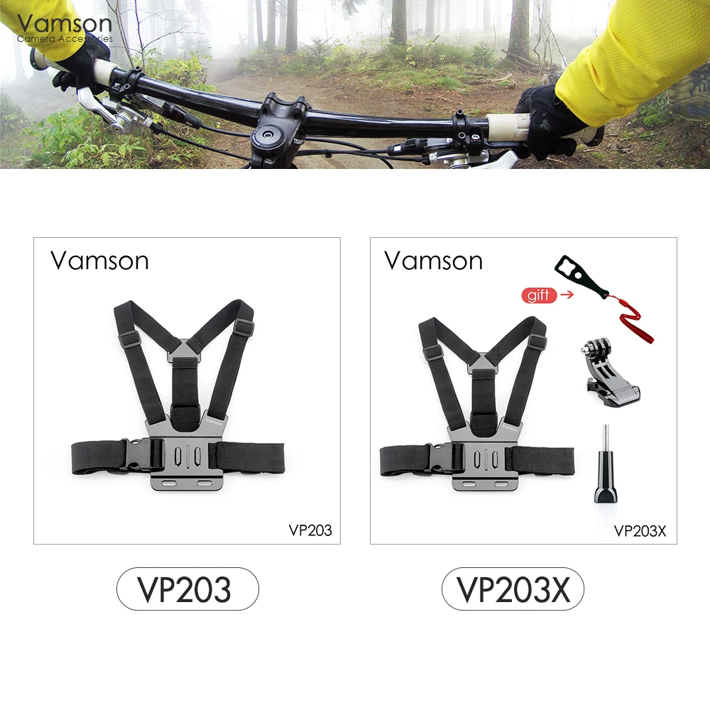 Vamson для Gopro аксессуары нагрудный ремень корпус штатив жгут крепление для Gopro Hero 8 7 5 6 4 для Xiaomi для Yi 4K VP203