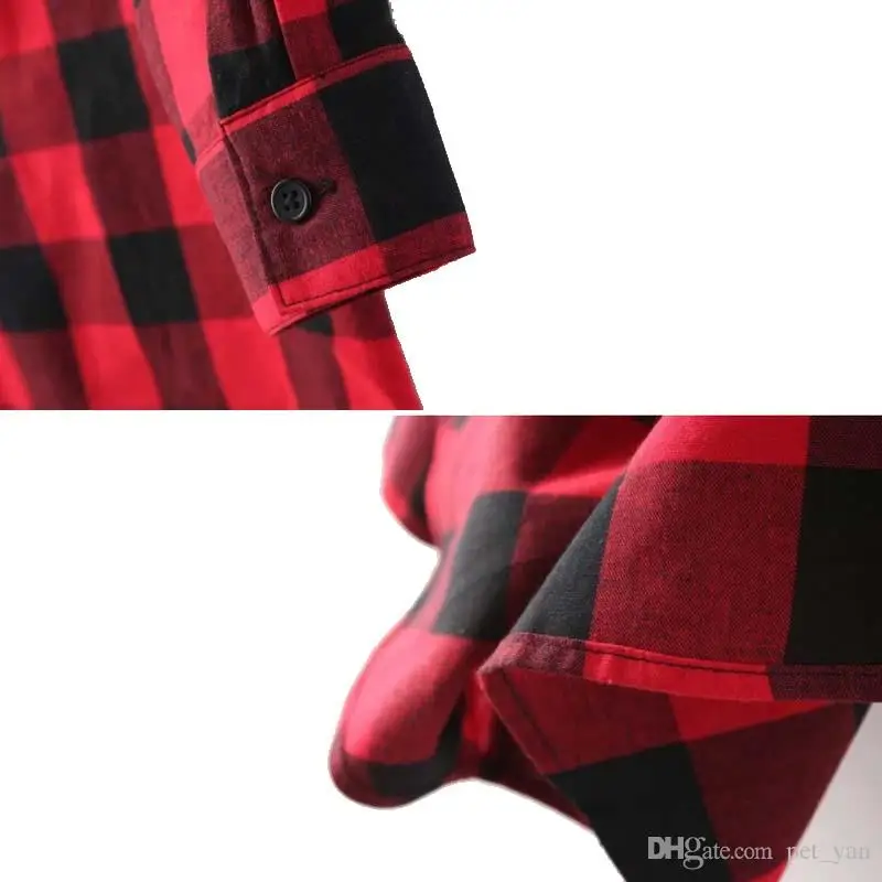 Женские свободные рубашки в клетку Повседневная блузка большого размера для