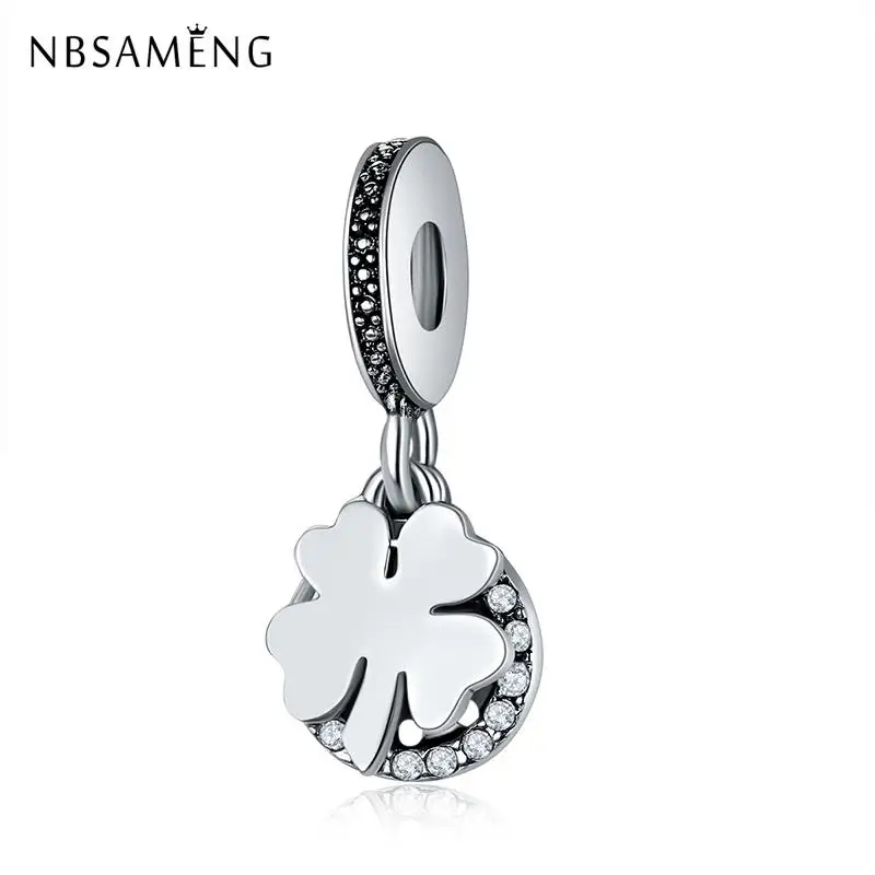 2019 Новый четырехлистный клевер счастливый кулон блестящий круг подарки Fit с