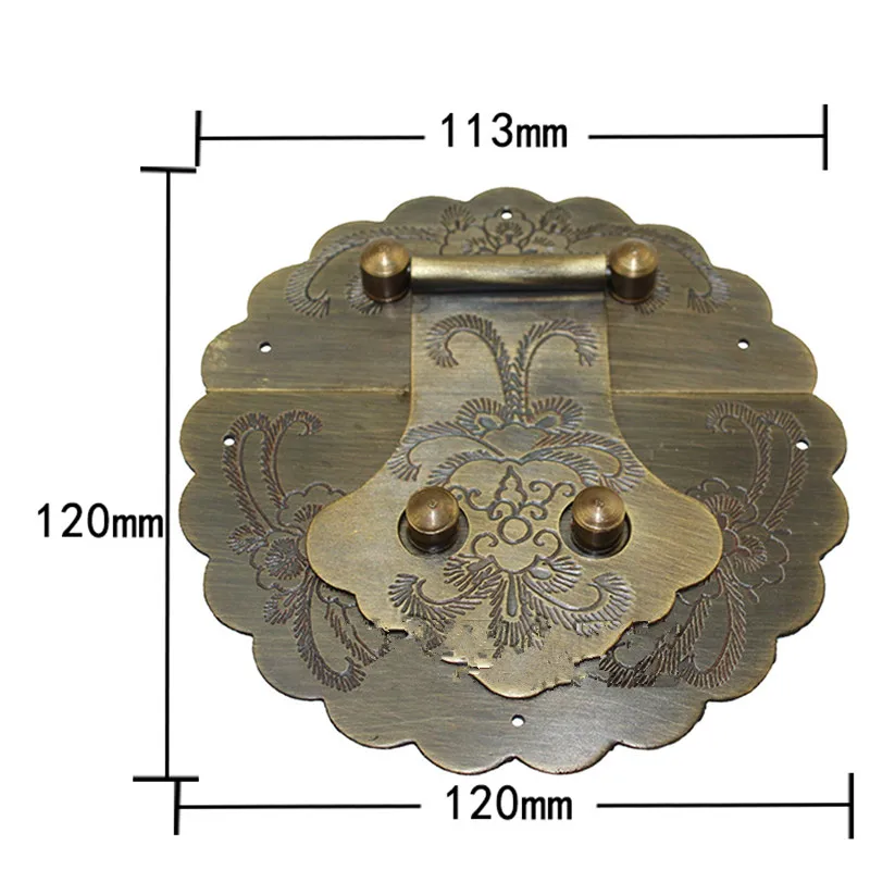 Античная китайская мебель латунный цветочный ручной замок застежка для