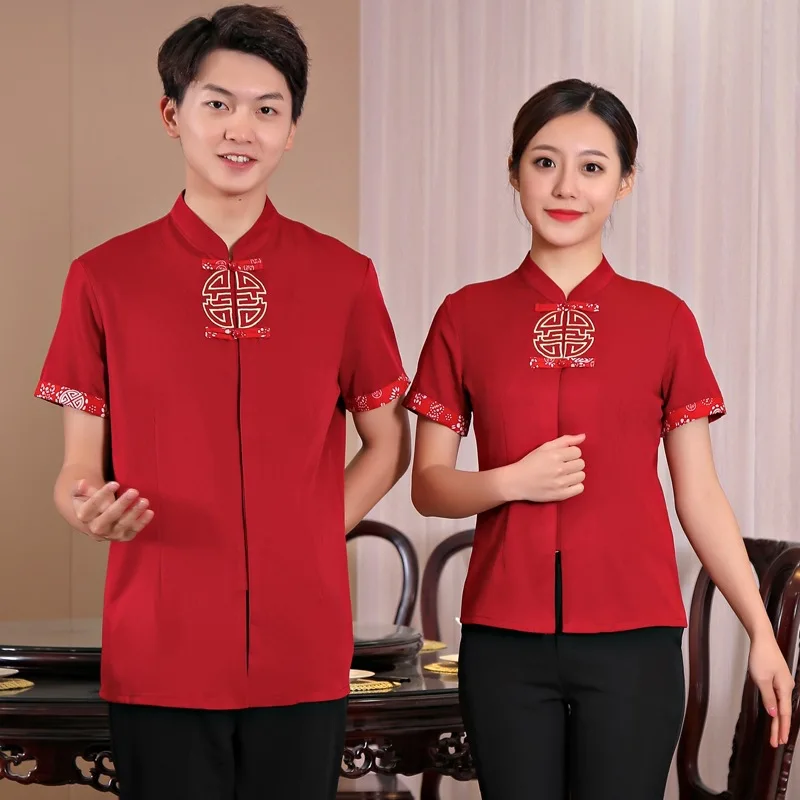 Женская рабочая одежда для отеля хит продаж дышащая Униформа с короткими