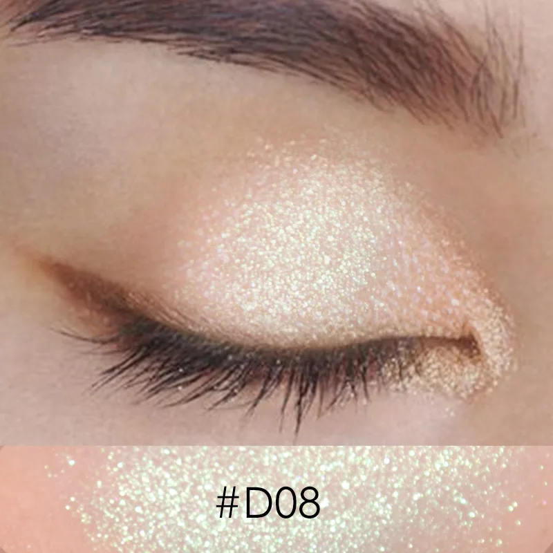 D08 FOCALLURE новейшие блестящие одноцветные тени для век стойкие натуральные Мерцающие Тени Палитра Косметика для макияжа - Цвет: D08
