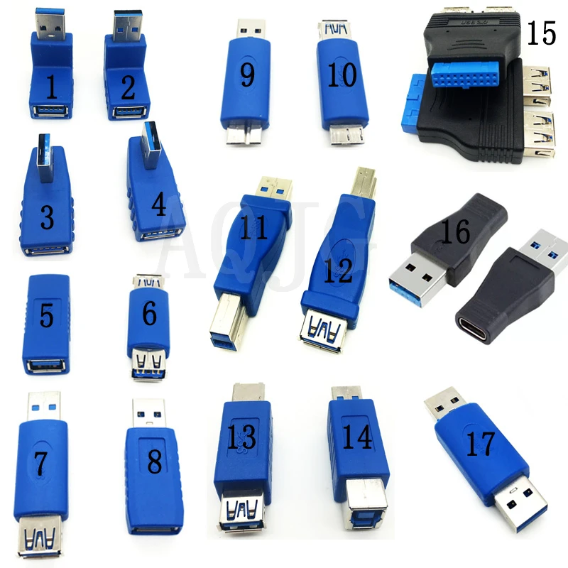 1 шт. в партии адаптер USB 3 0 типа A B или Micro Mini и Male Female адаптеры male 90