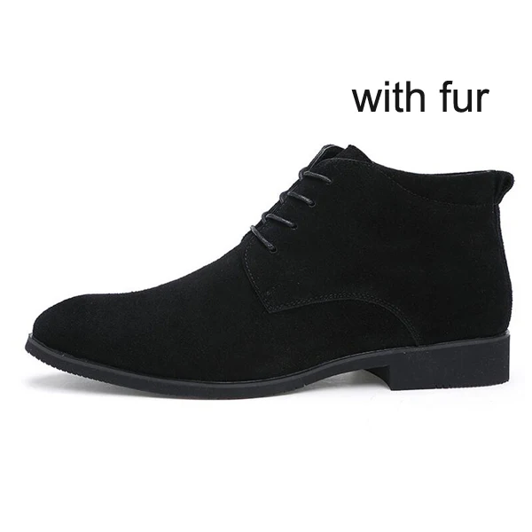 Black with fur YIGER, новые мужские ботинки на шнуровке мужские кожаные рабочие ботинки в английском ретро стиле мужские ботинки-дезерты на шнуровке теплые зимние ботинки на меху, 0179 - Цвет: Black with fur