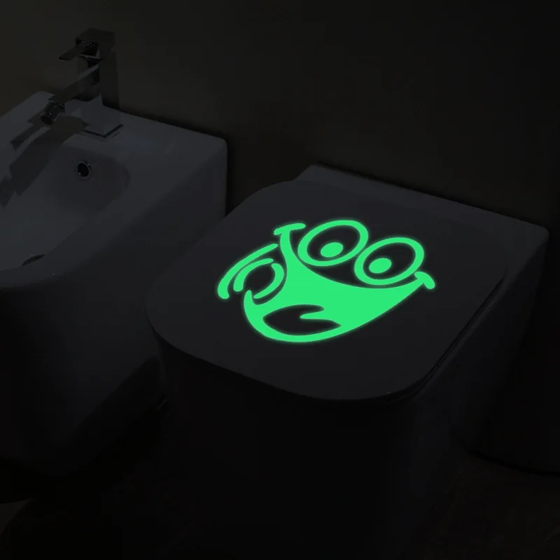 

Eco-friendly Noctilucous Toilet Stickers Funny DIY Shining Smiley Face Stickers For WC Bathroom Toilet And Commode Decor