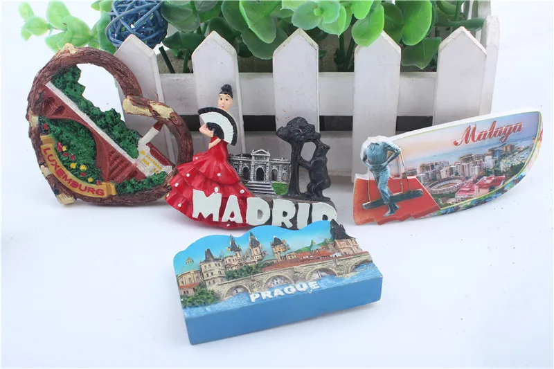 5 шт. 3D LUXEMBURG Прага Малага Авила Мадрид креативная форма туристический сувенир